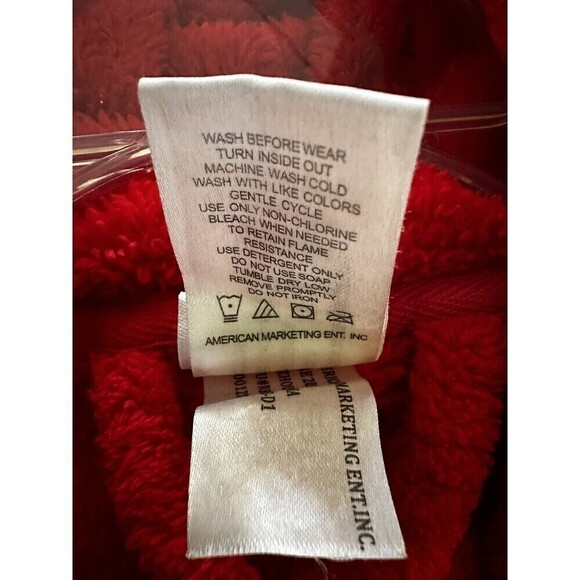 Pj & Me Toddler Girls Wrap Around Robe Red 6/6X - Picture 5 of 6